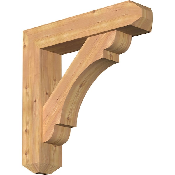 Ekena Millwork Olympic Craftsman Smooth Bracket w/ Offset Brace, Western Red Cedar, 7 1/2"W x 34"D x 34"H BKT0806X34X34OLY04SWR - main